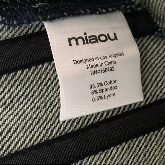 NWT Miaou Libra Stud Denim Jean Cotton Strapless Corset Bustier Top Duran Silver - Picture 9 of 10